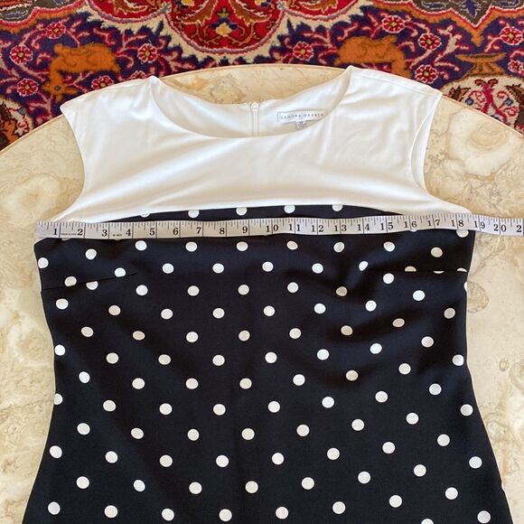Sandra Darren Black & White Polka Dot Mini Dress - Picture 11 of 14